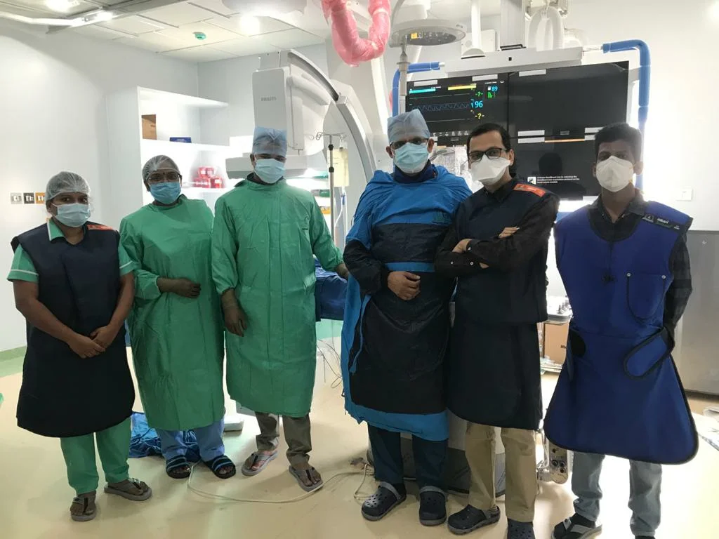 Dr Pankaj with team in operation theatre