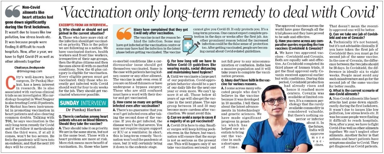 News article on Vaccination only long-term remedy to deal with Covid